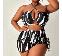 Maillot de bain une pièce tie dye ras-du-cou avec jupe de plage Attention : en raison du processus de teinture particulier, chaque vêtement est unique0XL,1XL,2XL,3XL,4XLTie dyeÉtoffe