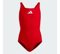 adidas Fille Solid Small Logo Swimsuit, Better Scarlet/White/Shadow Red, 7-8 Years