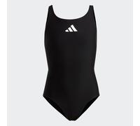 adidas Fille Solid Small Logo Swimsuit, Black / White, 9-10 Years