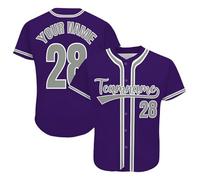 Maillot de Baseball Personnalisé pour Hommes, Femmes, Enfants - Imprimé Nom Numéro Chemises de Baseball - Uniformes de Baseball boutonnés - Uniformes de Sport