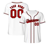 Maillot de Baseball Personnalisé SosnSusn Homme Chemise à Boutons Unisexe Uniformes de Sport Baseball boutonnés Taille S Style 33 Col en forme de trou de serrure Manche longue