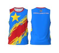 Maillot de basket-ball avec drapeau de la République démocratique du Congo (2) Team Up Sports 3D Full Print Design Jerseys, Noir , 4XL