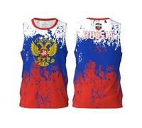 Maillot de basket-ball avec motif drapeau de la Russie - Impression complète 3D, Noir , L