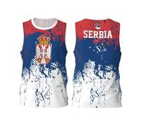Maillot de basket-ball avec motif drapeau de la Serbie - Impression complète 3D, Noir , XXL
