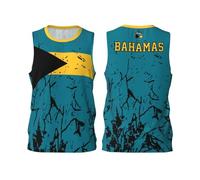 Maillot de basket-ball avec motif drapeau des Bahamas - Impression complète 3D, Noir , M