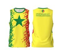 Maillot de basket-ball avec motif drapeau du Sénégal - Motif imprimé 3D, Noir , M