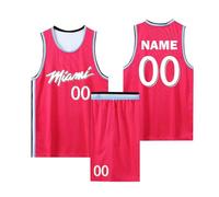 Maillot de Basket Personnalisé pour Enfants Adultes, Basketball T-Shirt Short Set 2 pièces Personnalisé avec Votre Nom, Numéro, Équipe Personnalisable Maillot De Basket Enfant