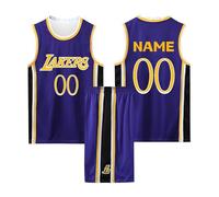 Maillot de Basket Personnalisé pour Enfants Adultes, Basketball T-Shirt Short Set 2 pièces Personnalisé avec Votre Nom, Numéro, Équipe Personnalisable Maillot De Basket Enfant