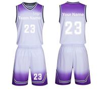 Maillot de Basket Personnalisé pour Enfants Adultes,Personnalisé Maillot de Basketball,Basketball T-Shirt Short Set 2 pièces, avec Votre Nom, Numéro, Équipe (Size : White)…