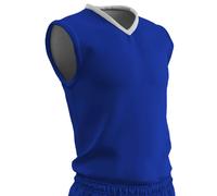 Maillot de basket r versible Champro Clutch Z-Cloth Dri-Gear pour adulte, taille S, bleu royal, blanc