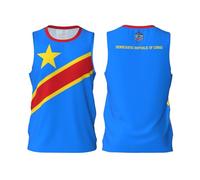 Maillot de Basketball aux Couleurs du Drapeau de la République démocratique du Congo, Maillot de Sport pour Hommes, Course à Pied et entraînement Physique