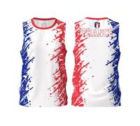 Maillot de basketball en jersey avec motif drapeau de la France - Impression complète 3D, Noir , S