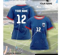 Maillot de cape personnalisé pour la Coupe du Monde de football féminin - Nom et numéro personnalisés - Conception ajustée et respirante, vous aide à performer au mieux - Tenue d'entraînement pour sup