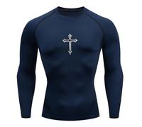 Maillot De Compression À Imprimé Croix pour Hommes - T-Shirts Sportifs Chrétiens, Hauts De Gym, Fitness, Course, sous-Vêtements & Rash Guard,7,M