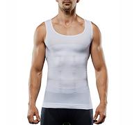 Maillot de compression pour homme - Débardeur amincissant - Contrôle du ventre - Blanc - Taille S, blanc, Taille S