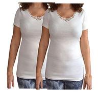 Maillot de Corps Femme Caraco Femme Dentelle Lot de 2 Made in Italy Small