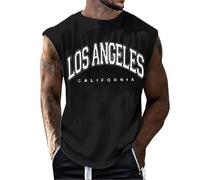 Maillot de corps fonctionnel pour hommes décontracté col rond grande taille hommes patriotique sans manches graphique t-shirts muscle été entraînement gym débardeurs drôles débardeur homme haut, Noir