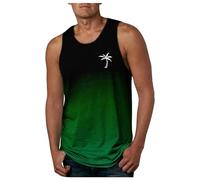 Maillot De Corps Homme - Gilet pour Exercice Natation Plage Chemise sans Manches Dégradé Chemise Fitness Gymnase Fitness Entraînement (Dark Green XXXXL)