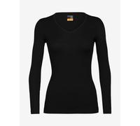 Icebreaker 200 Oasis V Neck Merino Long Sleeve Base Layer Noir XL Femme