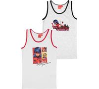 Maillot de corps Miraculous Ladybug pour fille - Débardeur enfant sous-vêtements blanc/gris (pack de 2) 134/140