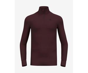 Maillot de corps Odlo Active Warm ECO demi-zip col roulé manches longues marron intense - S