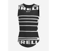 Maillot de corps Santini X Pirelli Sport Club sans manches noir blanc - M-L