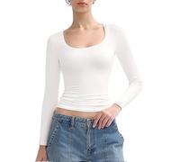 Maillot De Corps Thermique Femme Tshirt Thermique Manche Longue, sous Pull Hiver DéContracté Et Confortable Basique Mince Chic Et Elegent Col Rond Doux Convient pour Sortir