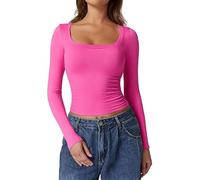 Maillot De Corps Thermique Femme Tshirt Thermique Manche Longue, sous Pull Hiver DéContracté Et Confortable Basique Mince Chic Et Elegent Col Rond Doux Convient pour Sortir