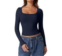 Maillot De Corps Thermique Femme Tshirt Thermique Manche Longue, sous Pull Hiver DéContracté Et Confortable Basique Mince Chic Et Elegent Col Rond Doux Convient pour Sortir