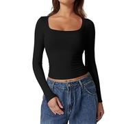 Maillot De Corps Thermique Femme Tshirt Thermique Manche Longue, sous Pull Hiver DéContracté Et Confortable Basique Mince Chic Et Elegent Col Rond Doux Convient pour Sortir