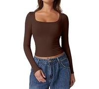 Maillot De Corps Thermique Femme Tshirt Thermique Manche Longue, sous Pull Hiver DéContracté Et Confortable Basique Mince Chic Et Elegent Col Rond Doux Convient pour Sortir