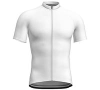 Maillot de cyclisme à manches courtes - Confortable - Couleur unie - Coupe ajustée - Pour homme, Blanc-A., XXS