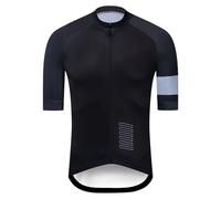 Maillot de cyclisme à manches courtes pour homme - Respirant - Séchage rapide - Élastique - Gilet de cyclisme - Veste de cyclisme imperméable et coupe-vent, O Noir., M