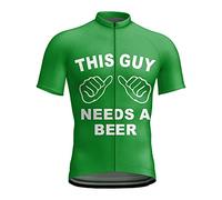 Maillot de cyclisme à manches courtes pour homme - Respirant - Séchage rapide - Vêtement de cyclisme 3D - Imprimé bière - Costume de festival de bière, B vert., XL