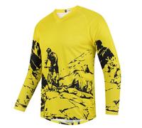 Maillot de cyclisme à manches longues pour enfant - Pour VTT et motocross - Pour garçon, Jaune, 8 ans