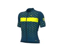 Maillot De Cyclisme ALE' PR-R STARS Pétrole-Jaune Fluo
