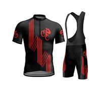 Maillot de Cyclisme Homme Manches Courtes, Été Tenue VTT Pro et Cuissard À Bretelle Vélo Route avec 9D Gel Rembourré, Vêtement Combinaison Cycliste (Color : TYP-11, Size : M)