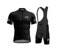 Maillot de Cyclisme Homme Manches Courtes, Été Tenue VTT Pro et Cuissard À Bretelle Vélo Route avec 9D Gel Rembourré, Vêtement Combinaison Cycliste (Color : TYP-1, Size : M)
