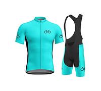 Maillot de Cyclisme Homme Manches Courtes, Été Tenue VTT Pro et Cuissard À Bretelle Vélo Route avec 9D Gel Rembourré, Vêtement Combinaison Cycliste (Color : TYP-7, Size : M)