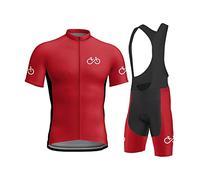 Maillot de Cyclisme Homme Manches Courtes, Été Tenue VTT Pro et Cuissard À Bretelle Vélo Route avec 9D Gel Rembourré, Vêtement Combinaison Cycliste (Color : TYP-3, Size : M)