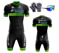 Maillot de Cyclisme Homme Pro Trifonction Manches Courtes Sports Maillot Cyclisme de Plein Air Vêtements de Triathlon,9D Gel Coussin Solide Tenue,pour Course À Pied,Natation,Cyclisme (TYP-7,XL)