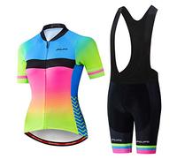 Maillot de cyclisme pour femme + cuissard rembourré à manches courtes