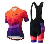 Maillot de cyclisme pour femme + cuissard rembourré à manches courtes