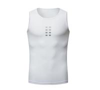 Maillot de cyclisme pour homme - Débardeur de compression léger - Respirant - Séchage rapide - Gilet de cyclisme sans manches en maille - Sous-vêtement réfléchissant pour vélo de route, O blanc., XXL