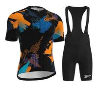 Maillot De Cyclisme Pour Hommes, Combinaison De Triathlon Rembourrée 9D, Respirante Et À Séchage Rapide - Body Une Pièce À Manches Courtes Pour L'entraînement À Vélo (Color-03-B,4XL)