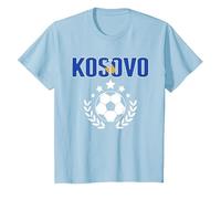 Maillot de Fan du Kosovo - Drapeau Kosovo - pour Les Amateurs de Football T-Shirt, Enfant, Bleu Céleste, 2 Ans