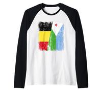 Maillot de fierté belge djiboutien demi drapeau belge djiboutien Manche Raglan