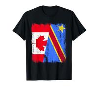 Maillot de fierté canadienne congolaise demi-drapeau du Canada Congo T-Shirt