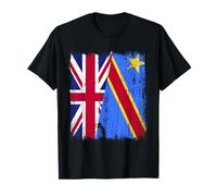 Maillot de fierté congolaise britannique demi-drapeau du Congo T-Shirt