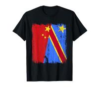 Maillot de fierté congolaise chinois demi-drapeau chinois T-Shirt